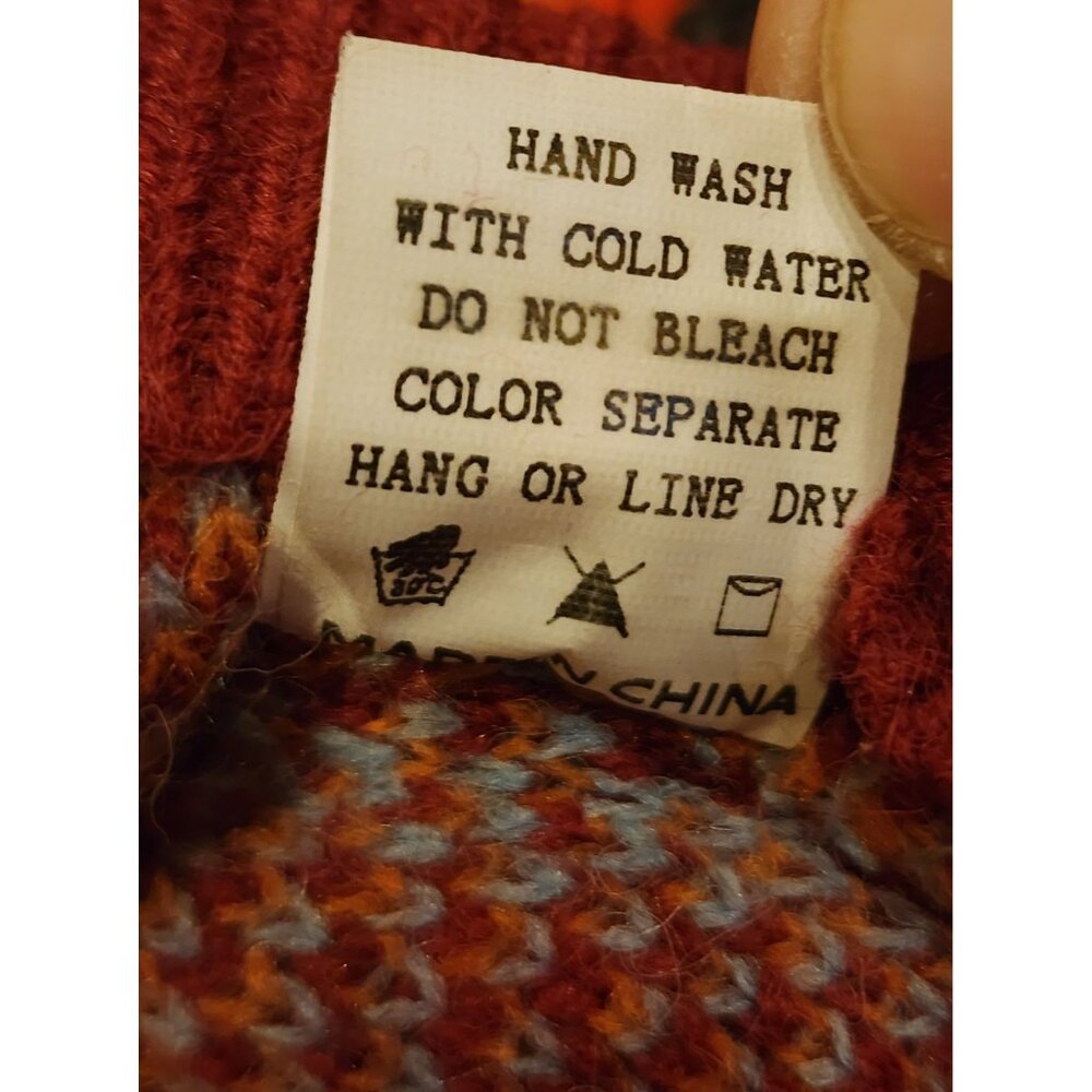 Debut Colorful Patchwork Cottage, Twee Cropped Cardigan 3 Button Debut Small - Picture 6 of 16